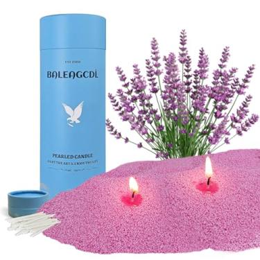 Imagem de Vela perfumada de granula perolada de jardim lavanda 510 g (0,5 kg) – Velas recarregáveis roxas MANNYCOM com 30 mechas de algodão, cera de areia de longa duração, não tóxica - perfeita para decoração