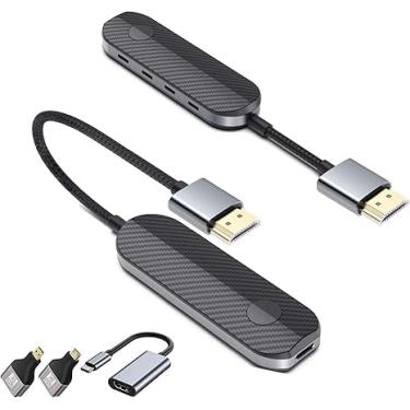 Imagem de Transmissor e receptor HDMI sem fio, saída de vídeo 4K Decode 1080p @60Hz, Plug & Play 2,4G/5G extensor HDMI portátil, 165 pés/50 m para vídeo e áudio para monitorar de PC/Desktop/projetor/TV Box/PS5