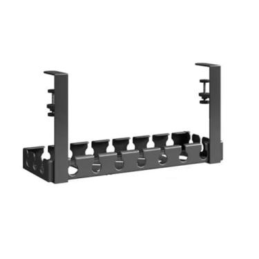 Imagem de Ysyqkn Organizador de Cabos para Mesa, Suporte para Régua de Tomadas, Sem Necessidade de Furar, Multifuncional, em aço Carbono à Ferrugem, Pratele, 40cm