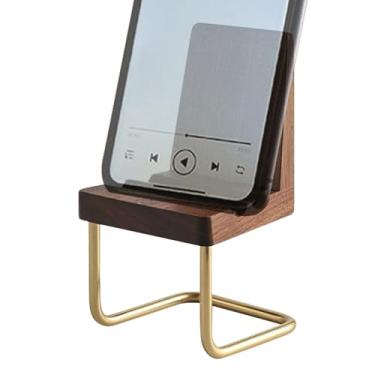 Imagem de Suporte de telefone para mesa, cadeira fofa para mesa | Suporte de madeira ajustável, acessórios de mesa para todos os smartphones, gravação de vídeo, casa, trabalho, viagem, acampamento