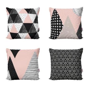 Imagem de Almofadas Decorativas Rosa E Preto Para Sala 40X40 - Novadecora