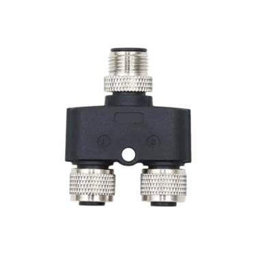 Imagem de Conector tipo Y M12 Plugue de sensor 3/4/5/8/12 pinos, adaptador macho-fêmea três vias para conexões elétricas(1 Male to 2 Female,3pin A type)
