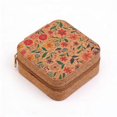 Imagem de Caixa organizadora de joias de viagem pequena com estampa retrô, mini armazenamento de couro PU portátil para anéis, brincos, colares, pulseiras, presente para mulheres (1)