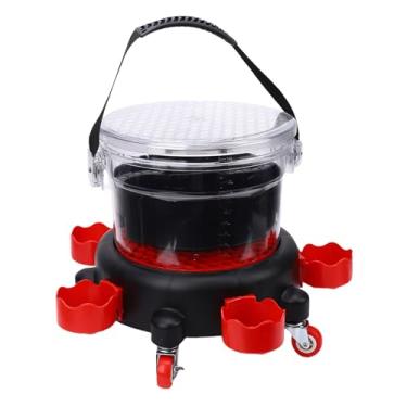 Imagem de Generic Balde de Lavagem de Carro, Ferramenta de Rolamento de Lavagem de Carro de 15L Com Filtro de 5 Rodízios e Tampa Segura à Prova de Vazamento, Kits de Proteção de Grão de Baldes