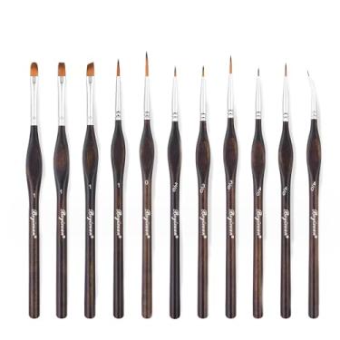 Imagem de Conjunto de pincéis - 11 peças de conjunto de pincéis de detalhes premium, adequado para tinta acrílica, tinta aquarela, pintura fina, pintura a óleo digital e modelagem em miniatura