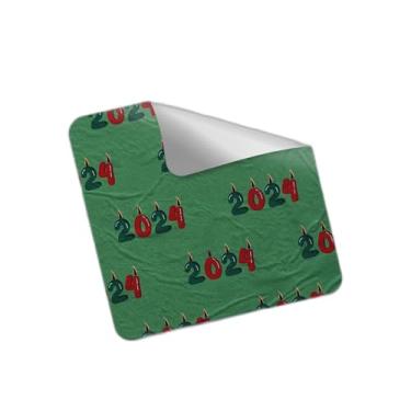 Imagem de Autocolantes Adesivos Redondos Ano Novo 25 Unidades Com Estampa Velas Verde - Tamanho 30x30cm