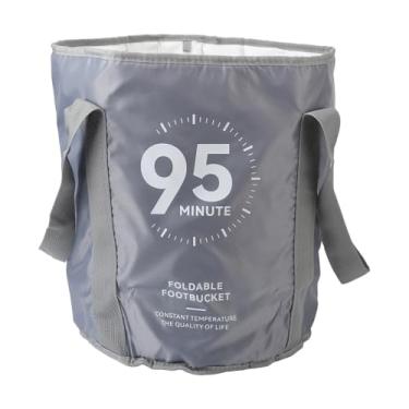 Imagem de CUOFYUNL Bacia de banho dobrável para pés grandes Banheira de imersão portátil dobrável para pés SPA para viagens em casa (Cinza)
