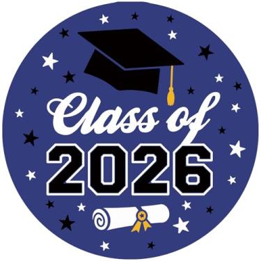 Imagem de Pacote com 120 adesivos de formatura Class of 2026 – Vermelho/Azul/Preto-Rosa/Roxo - Etiquetas redondas de 4 cm para lembrancinhas, envelopes e decorações de festa – Materiais para festa de formatura