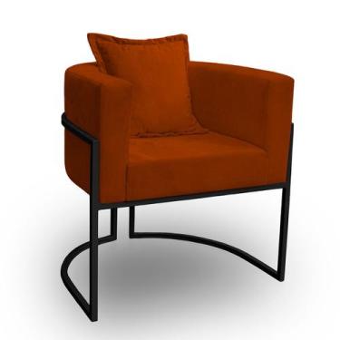 Imagem de Poltrona para Sala Base de Metal Preto Reforçada Liz Veludo - LH Decor