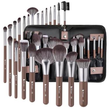 Imagem de DUcare Pincéis de maquiagem profissionais com bolsa, conjunto de 22 peças de pincéis de maquiagem sintéticos premium Kabuki, pincel de mistura de base, pó facial, corretivos, sombras com estojo