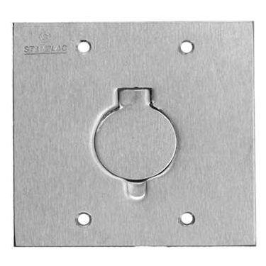 Imagem de Placa De Piso 4x4 Aluminio 1 Tomada Redonda - Stamplac