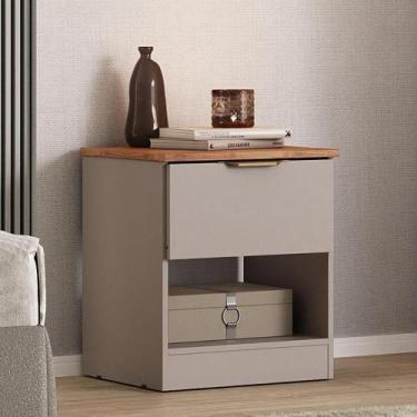 Imagem de Mesa Lateral Milan 1 Gaveta Carraro Avelã - MÓVEIS CARRARO
