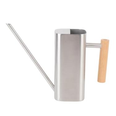 Imagem de TOPINCN Regador para Plantas de Interior, Vaso de Rega Interno de Aço Inoxidável de 35 Onças Com Bico Longo e Alça de Madeira, para Plantas de Casa, Jardim Ao Ar Livre, Flores (Prata 800ML)