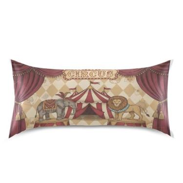 Imagem de Wassud Fronha de cetim com estampa de circo para cabelo e pele fronhas de seda lisa king size respiráveis com fecho de envelope