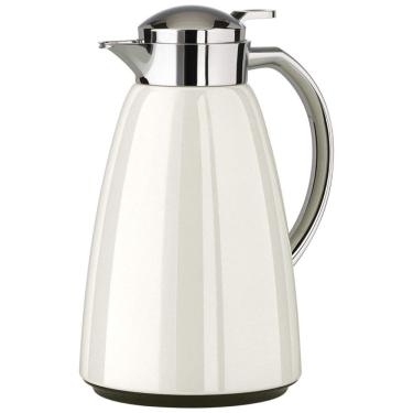 Imagem de Garrafa Térmica de 1 Litro Revestida de Vidro, Aço Inoxidável, Emsa, Branca