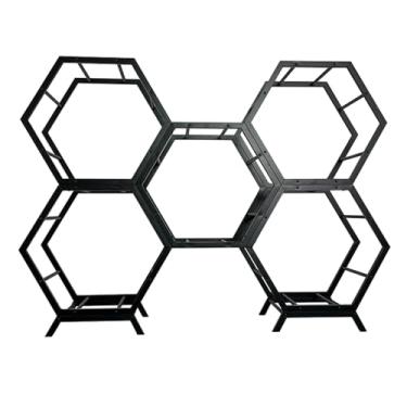 Imagem de Rack de exibição de aro de pneu de aço empilhável - Suporte organizador de vários pneus para decoração de loja de garagem e oficina - Solução de armazenamento de cubo de roda de carro durável (estilo