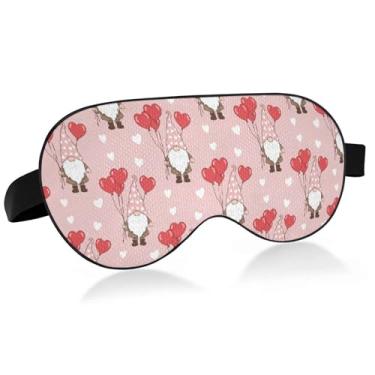 Imagem de Burbuja Máscara de dormir Valentine Gnomos para mulheres e homens, máscara refrescante para os olhos com blackout com alça elástica ajustável para viagens