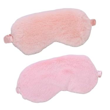Imagem de Máscara de dormir de pelúcia, pacote com 2, capa macia para olhos peludos, bloqueio de luz para viagem, soneca, dormir, homens e mulheres