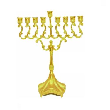 Imagem de Candelabro 9 Velas Menorá Hanukkah Chanukiá - Israel Dourado