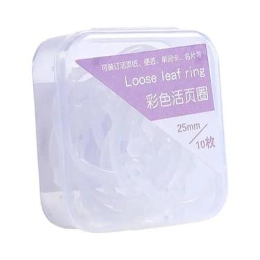 Imagem de Argolas De Encadernação Plásticas Transparentes Coloridas 15mm 20mm 25