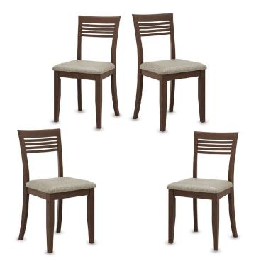 Imagem de Conjunto Rubi com 4 Cadeiras Café Madeira Pinus - Finestra