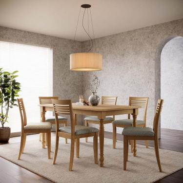 Imagem de Conjunto Mesa Rubi com 6 Cadeiras Freijó Madeira Pinus - Finestra