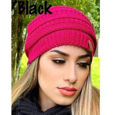 Imagem de Touca Caída Tricô Gorro Boina Beanie Lã Masculina Feminina Macio Quent