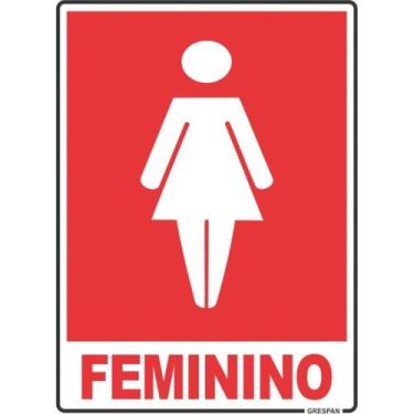 Imagem de Placa de Sinalização Feminino 15x20cm. - Grespan