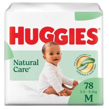 Imagem de Fralda Huggies Natural Care M 5,5 a 9,5kg 78 Unidades, M, 78 unidades