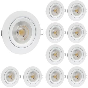 Imagem de Conjunto 10 Spot Led Redondo Embutir 12W Branco Quente Bivolt - Ilumin