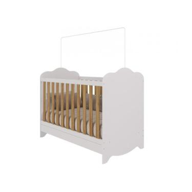 Imagem de Berço Moveis Peroba Clara Americano 3x1 Provençal MDF, Branco e Amêndo