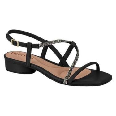 Imagem de Sandália Beira Rio Tira Com Strass Salto Baixo Feminina-Feminino