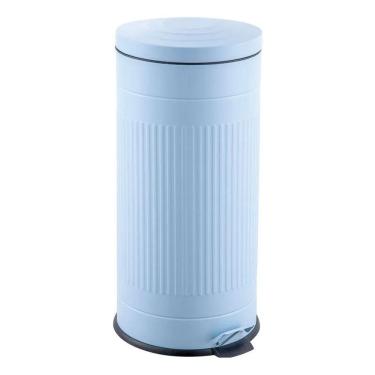 Imagem de Lixeira De Piso Metal Azul Retro Com Pedal - 30l Azul