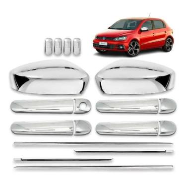 Imagem de Kit Par Ap. Retrovisor Ap. Maçaneta Friso Lateral Tampa de Válvula Gol