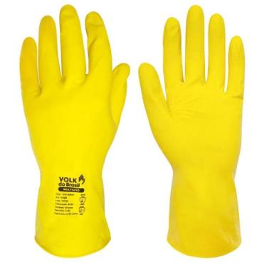 Imagem de Luva de Segurança Multiuso Volk Para Limpeza Látex, Amarelo, 10 (EG)