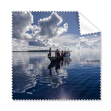 Imagem de Pano de limpeza de imagem para pessoas de barco azul oceano limpador de óculos 5 peças