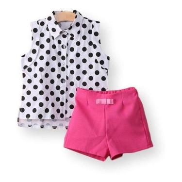 Imagem de Conjunto Short Pink Com Blusa De Bolinhas