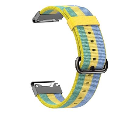 Imagem de KAPPDE 22MM Sport Nylon Watch Strap Band Quick Release para Garmin Fenix 6X 6 Pro 5X 5 Plus 935 Approach S60 Quatix5 Pulseira (Cor: Amarelo, Tamanho: 22mm Fenix 6Pro)