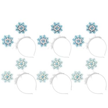 Imagem de 6 Unidades Tiara De Floco De Neve Tiaras De Natal Para Adultos Materiais Para Festa De Natal Faixa De Cabelo De Floco De Neve Fitas De Cabelo Feliz Natal Coroa Roupas Pano Filho