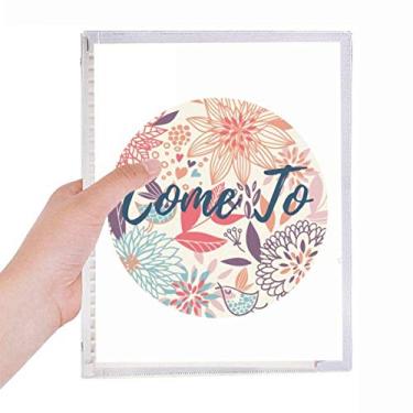 Imagem de Caderno de tinta para plantas de flor de lótus com folhas soltas para diário recarregável