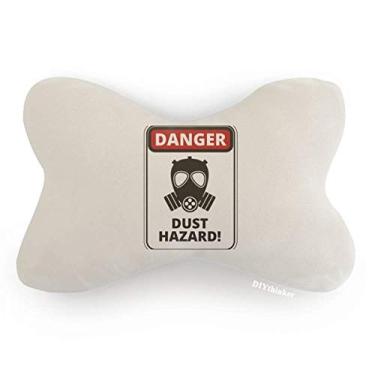 Imagem de DIYthinker Símbolo de perigo de poeira, placas de aviso para carro, decoração de pescoço, almofada para apoio de cabeça
