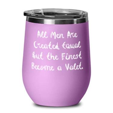 Imagem de Copo de vinho inspirador Valet, todos os homens são criados iguais, para homens e mulheres, presentes de colegas de trabalho, copo de vinho isolado para organizador