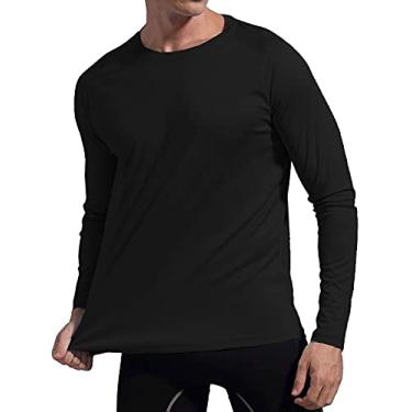 Imagem de Camiseta UV Protection Masculina UV50+ Tecido Ice Dry Fit Secagem Rápida M Preto