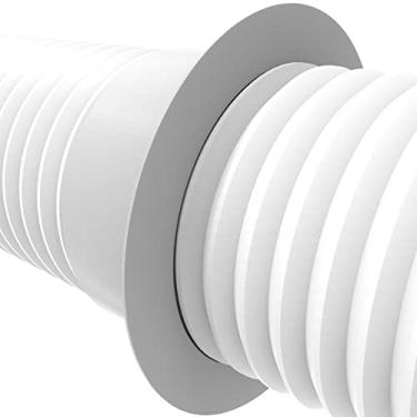 Imagem de Kit Suporte Conector e Tampa Embutir de Parede para Duto de Ar Condicionado Portátil - Compatível com Dutos de 13 Cm - Modelo Minimalista - Branco