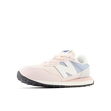 Imagem de New Balance Tênis unissex infantil 237 V1 com cadarço, Quartzo rosa/cinza ártico claro, 4.5 Wide Big Kid