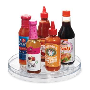 Imagem de Cozinha giratória iDesign Linus. organização para despensa. bancada de bancada. prateleira. mesa. vaidade. banheiro. 28 cm. transparente