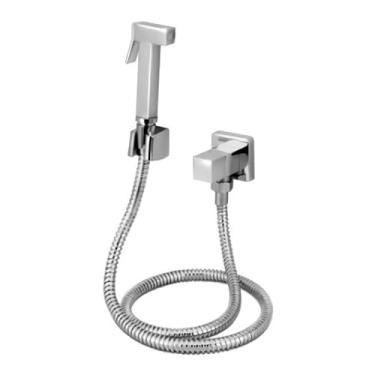 Imagem de Ducha Higiênica Banheiro Luxo Quadrada Metal Cromada Dubai