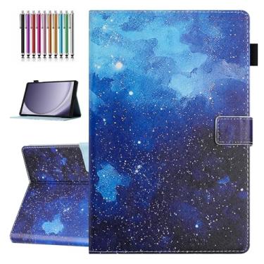 Imagem de YUNHOTIC Capa para Samsung Galaxy Tab A9 Plus 10,9" modelo 2023 (SM-X210/X216/X218), despertar/hibernar automático, capa dobrável de couro PU premium com suporte para caneta e vários ângulos de