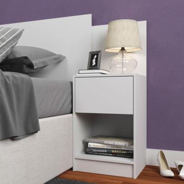 Imagem de Cabeceira de Solteiro Altesa 1 Gavetas 1 Nichos Branca