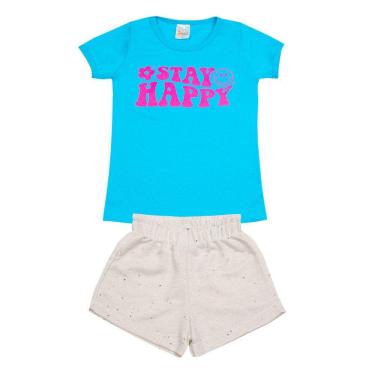 Imagem de Conjunto Infantil Menina Stay Happy Roupa Menina Verão